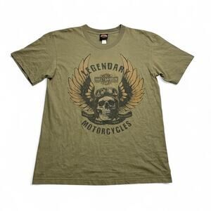 San Jacinto Harley Davidson Pasadena TX Skull  Graphic Tee Size Large